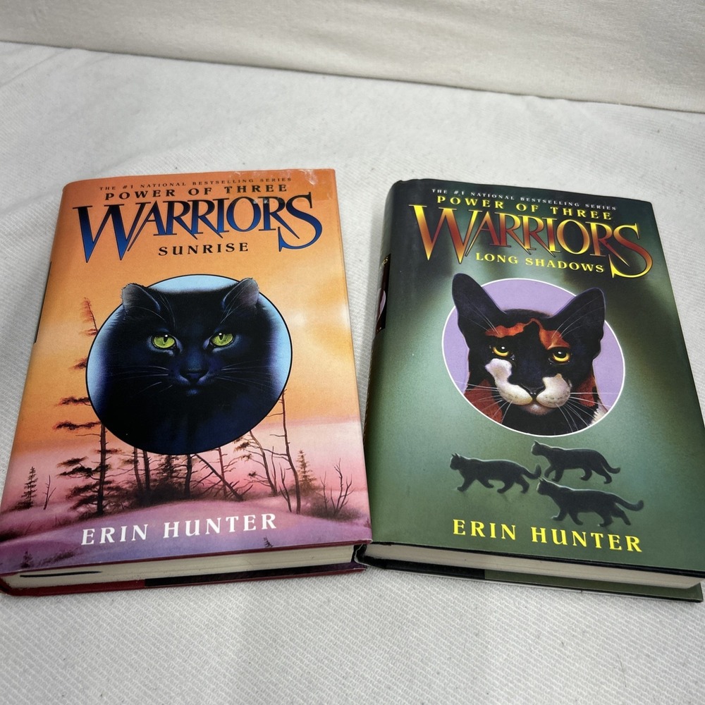 Erin Hunter Warriors Books Lot of 2 Power Of Three Sunrise And Long Shadows
